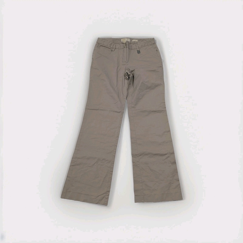 Quiet Luxury Minimalist Wide Leg Khaki Pants Michael Kors Size 8 Office Siren